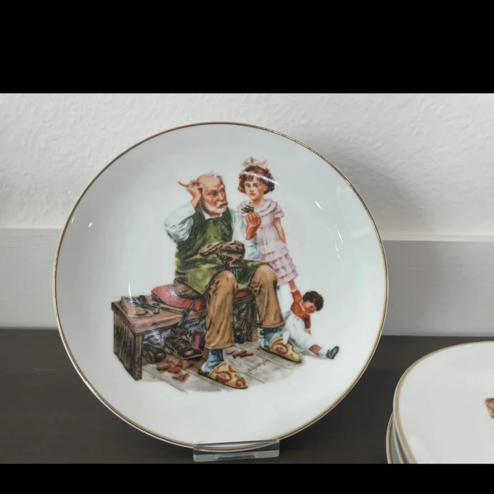 4 vintage Norman Rockwell collector plates
